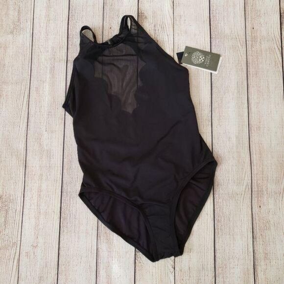 Vince Camuto Scalloped Mesh Inset Cut-Out Back One-Piece Swimsuit - Picture 5 of 12